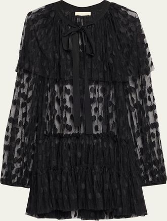 Ulla Johnson Audette Long-Sleeve Lace Mini Dress