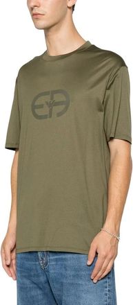 Emporio Armani T-shirt met ronde hals - Heren - T-shirts - Groen - XL - Katoen - Tops
