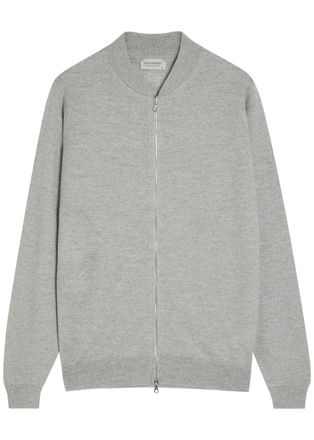 John Smedley 16.Singular Fine-knit Merino Wool Bomber Jacket - Grey - Xxl
