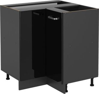 Vicco Mobile ad angolo cucina R-Line, Nero lucido, 75.6 cm senza piano di lavoro Vicco
