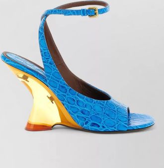 Dries Van Noten leather sandals peep toe ankle strap heel