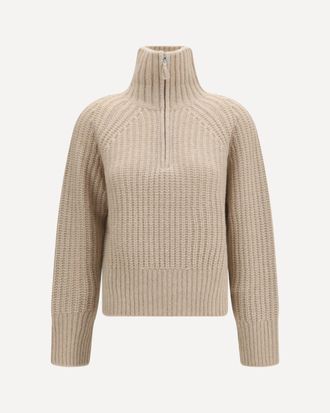 Allude Ribbed Troyer Sweater with zip Female M