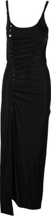 Paco Rabanne Kleedjes, Dames, Zwart, S, Ruched Maxi Jurk