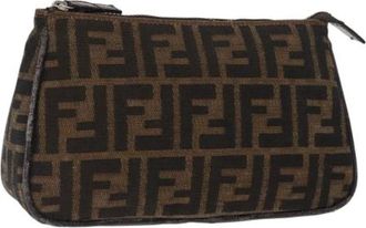 Fendi Pre-owned Clutches, female, Brown, Size: ONE SIZE Pre-owned Canvas Clutch