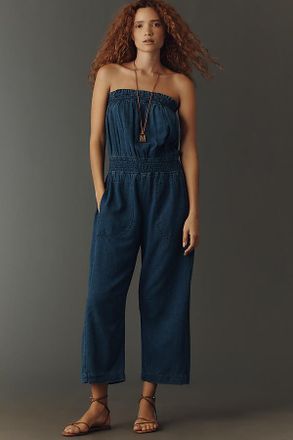 Pilcro Reese 100% Cotton Strapless Jumpsuit