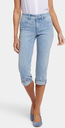NYDJ Marilyn Leopard Pattern Straight Leg Capri Jeans in Alpine Spirit at Nordstrom, Size 12