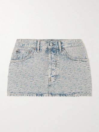 Acne Studios Minigonna In Denim Jacquard - Blu