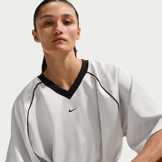 Nike Womens Nike Sportswear Oversized Satin Top in Grey | IH1330-072