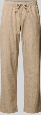 Jack & Jones Jack & Jones Relaxed Fit Hose aus Baumwoll-Leinen-Mix Modell KANE in Hellbraun, Gr&ouml;&szlig;e XXL