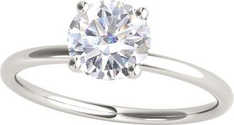 Mauli Jewels 1.5 Carat Diamond 14K White Gold Moissanite ( G-H/ VS1 ) Solitaire Engagement Ring For Womens In Ring Size 8