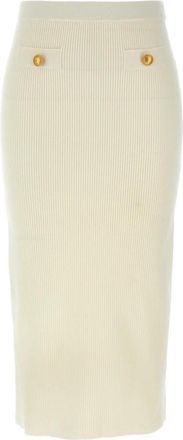 Alessandra Rich Midi Rok - Dames - Midirokken - Wit - S - Wol - Rokken