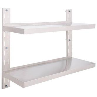 vidaXL Estanter&iacute;a Pared Flotante 2 Niveles Acero Inoxidable 100x30 Cm Vidaxl