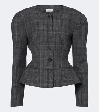 Magda Butrym Checked peplum virgin wool blazer