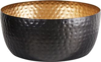 Beliani Beliani - Cuenco Decorativo Negro Y Dorado De Metal Redondo Nido De Abeja Decoraci&oacute;n Accesorio Dise&ntilde;o Glam Banha