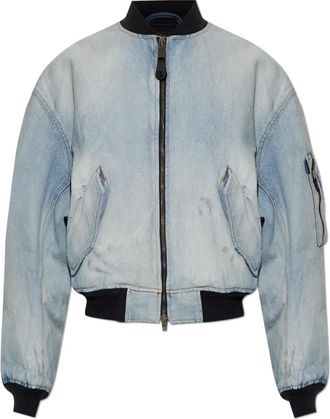 Balenciaga Jassen, Dames, Blauw, M, Denim, Denim Bomber Jacket