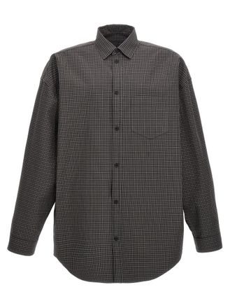 Balenciaga Black Check Print Shirt