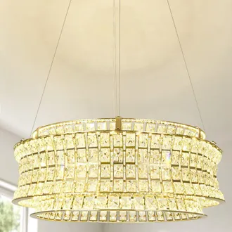 CGC Lighting Sasy Gold & Crystal Adjustable Ceiling Light Pendant