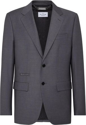 Philipp Plein Wool Blazer LS - Heren - Blazers - Grijs - L - Wol - Jassen