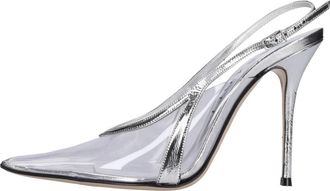 Casadei Leren slingback pumps met plexi - Dames - Pumps - Grijs - 37 EU - Leer - Schoenen