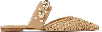 Jimmy Choo London Womens Basette Raffia Flats, Brand Size 34 ( US Size 4 )