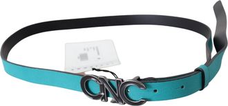 Costume National Leather Logo Buckle Womens Belt