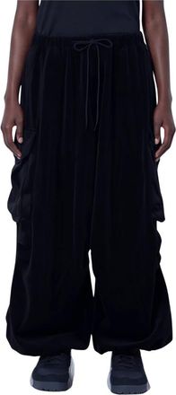 Yohji Yamamoto Pantalones Cargo de Pana de Terciopelo - Trousers - Mujer - Negro - S