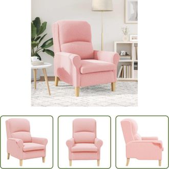 vidaXL Poltrona rosa - poltrona Rosa 76 x 94 x 102 cm Tessuto Sherpa morbido