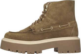 Antica Cuoieria Cortina Su&egrave;de Enkellaarsjes - Dames - Veterlaarzen - Bruin - 38 EU - Su&egrave;de - Schoenen