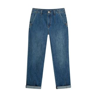 Summum Tapered Jeans Soft Fine Twill - Dames - Jeans - Blauw - Maat: S Katoen