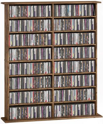 HOMCOM CD Storage Unit DVD Tower Blu-ray Storage Shelf for Office, Brown