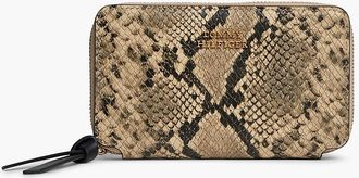Tommy Hilfiger Womens Snake-Embossed Leather Medium Zip Wallet - Snake Print