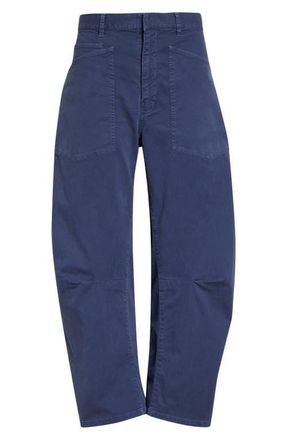 Nili Lotan Shon Stretch Cotton Pants in Vintage Washed French Navy at Nordstrom, Size 00