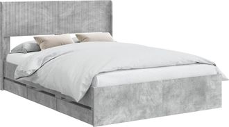 vidaXL Estructura De Cama Con Almacenamiento Y Cabecero Gris Hormig&oacute;n Vidaxl