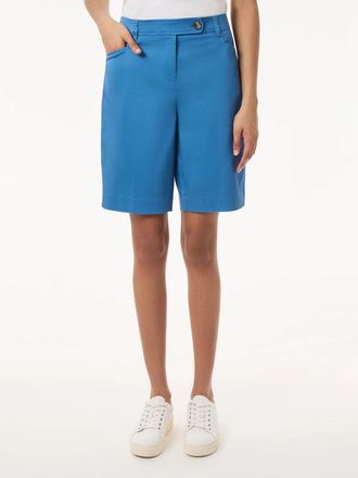 Jones New York Bermuda Short Womens Blue Lagoon Duke Fly-Front Mid-Ris FTS1116