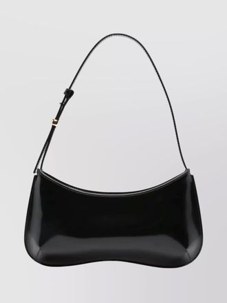 Jacquemus curved calfskin shoulder bag with adjustable strap