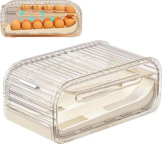 OEM Soporte Para Huevos De Nevera - Organizador De Huevos - Organizaci&oacute;n De Cocina - Llenado Autom&aacute;tico Deslizante - 32 X 17 X 14 Cm - Transparente