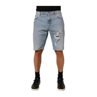 Dolce & Gabbana Denim Shorts, male, Blue, L, Distressed Denim Bermuda Shorts