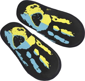 Generic Warm Slipper Syndrome Awareness Hand Home Slipper Comfortable House Shoes Breathable Scuff Slippers For Travel Winter Hotel M