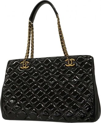 Chanel Black Patent Leather Tote Bag (Pre-Owned)