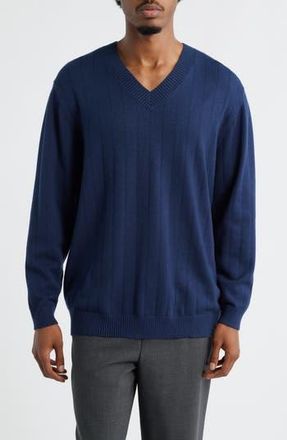 Open Edit V-Neck Sweater in Navy Iris at Nordstrom Rack, Size X-Small