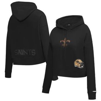 Pro Standard Womens Pro Standard Black New Orleans Saints Jeweled Cropped Pullover Hoodie at Nordstrom, Size Large