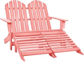 vidaXL Silla Adirondack De Jard&iacute;n 2 Plazas Madera Maciza De Abeto Rosa Vidaxl