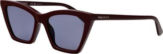 Alexander McQueen Stijlvolle zonnebril Am 0536S voor de zomer - Dames - Zonnebrillen - Blauw - 54 MM - Accessoires