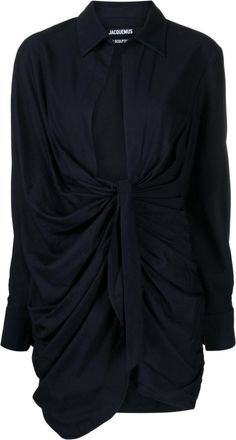 Jacquemus La Robe Bahia draped minidress - women - Polyamide/Viscose - 36 - Blue