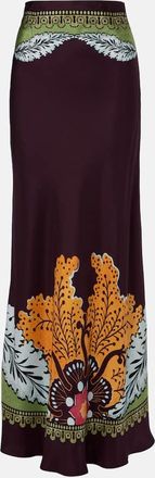 La DoubleJ Sleek Placee silk maxi skirt