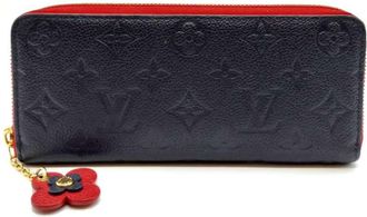 Louis Vuitton Monogram Empreinte Marine Rouge Navy Red Color Monogram Empreinte Long Wallet (Bi-Fold) (Pre-Owned)