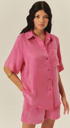 Exquise Miranda Lyocell Shirt in Pink at Nordstrom, Size X-Large