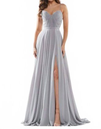 Colors Dress Chiffon Gown In Grey