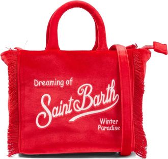MC2 Saint Barth Borsa tote Vanity mini con frange - Rosso