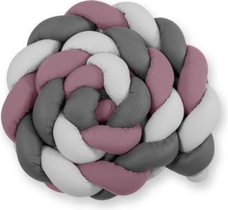 OEM Protector De Cuna Trenzado Xxl - Rosa-gris-antracita Retro